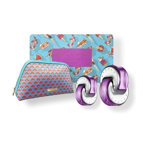 Bvlgari Omnia Amethyste Travel Set (65 ML EDT + 15 ML EDT + Beauty Pouch)