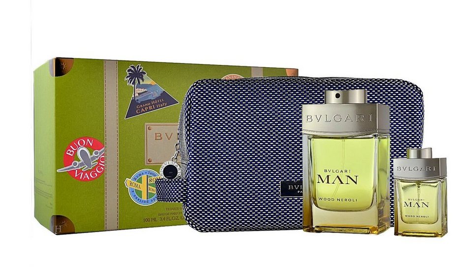 Bvlgari Man Wood Neroli Travel Set (100 ML EDP + 15 ML EDP + Pouch)