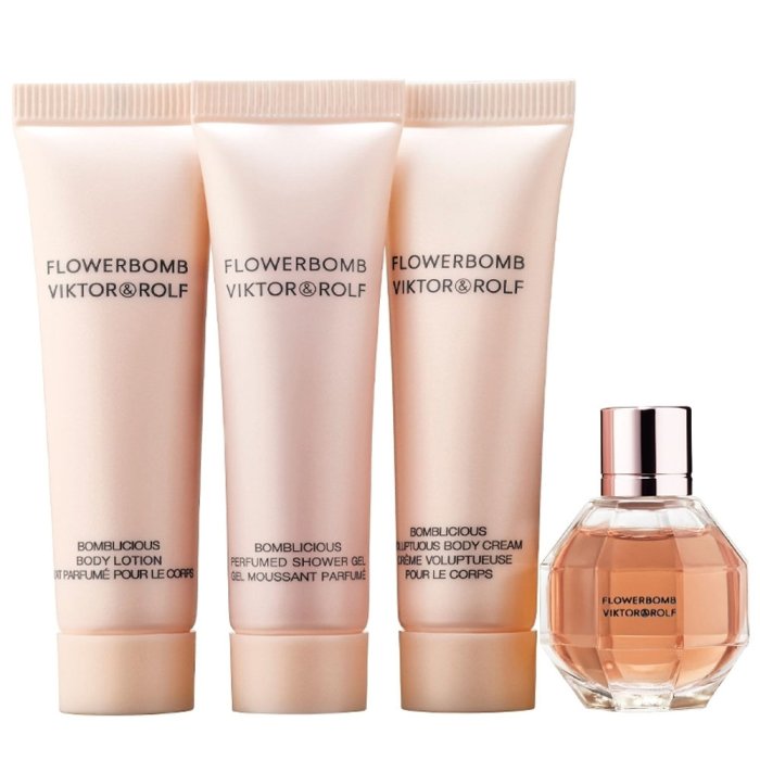 V&R _ Flowerbomb Set - EDP 7 ML + Shower Gel 15 ML + Body Lotion 15 ML + Body Cream 15 ML